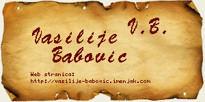 Vasilije Babović vizit kartica